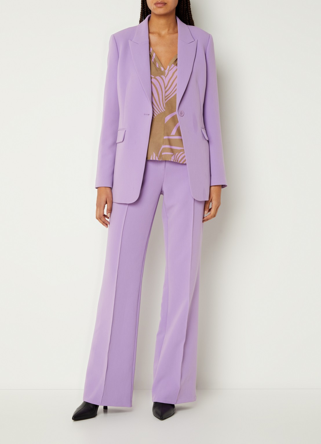 Aaiko Amilla blazer met klepzakken - voorkant 3 lila