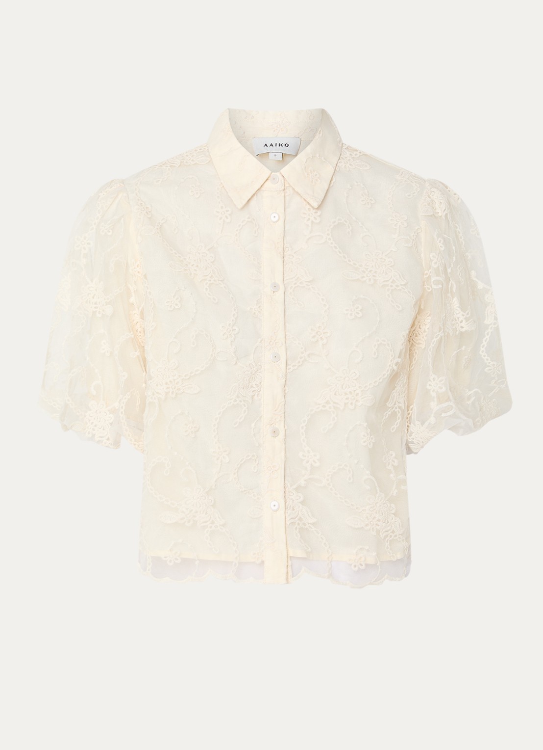Aaiko Andra blouse met structuur - voorkant gebroken wit