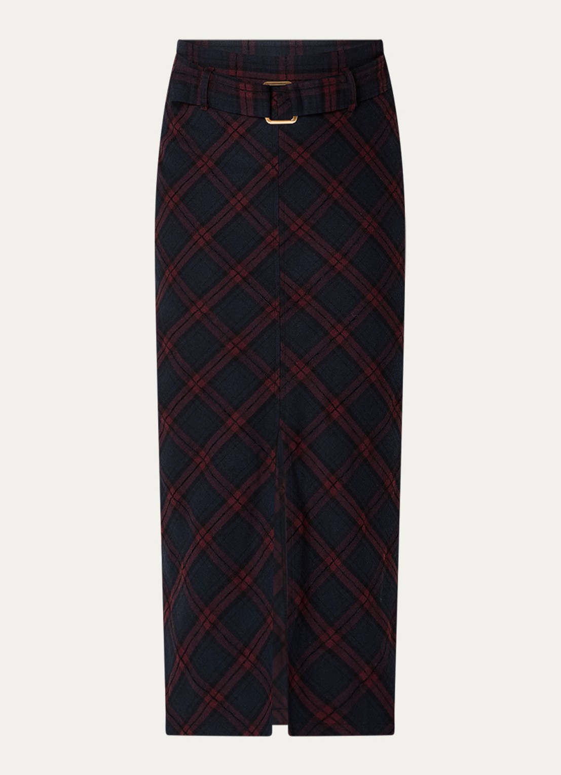 Aaiko Beliane maxi kokerrok met ruitdessin - voorkant donkerblauw