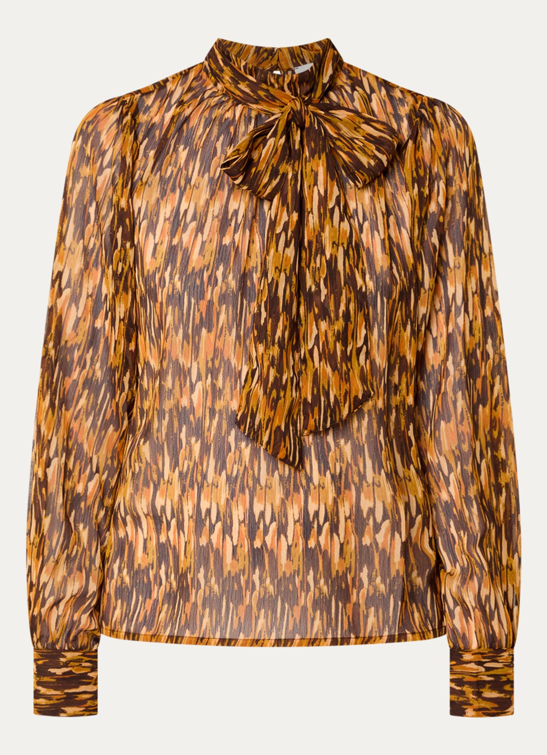 Aaiko Bowi tuniek met sjaalkraag - voorkant 2 bruin