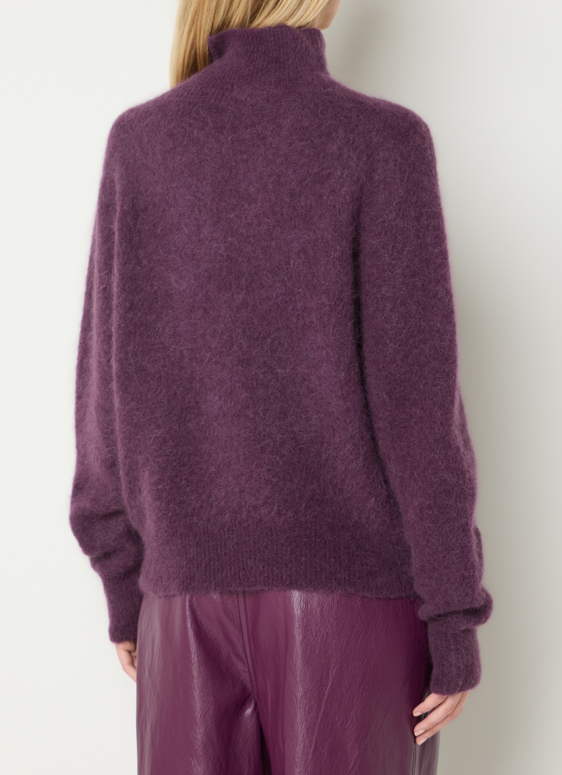 Aaiko Channa grofgebreide trui in alpaca wolblend - achterkant 4 paars