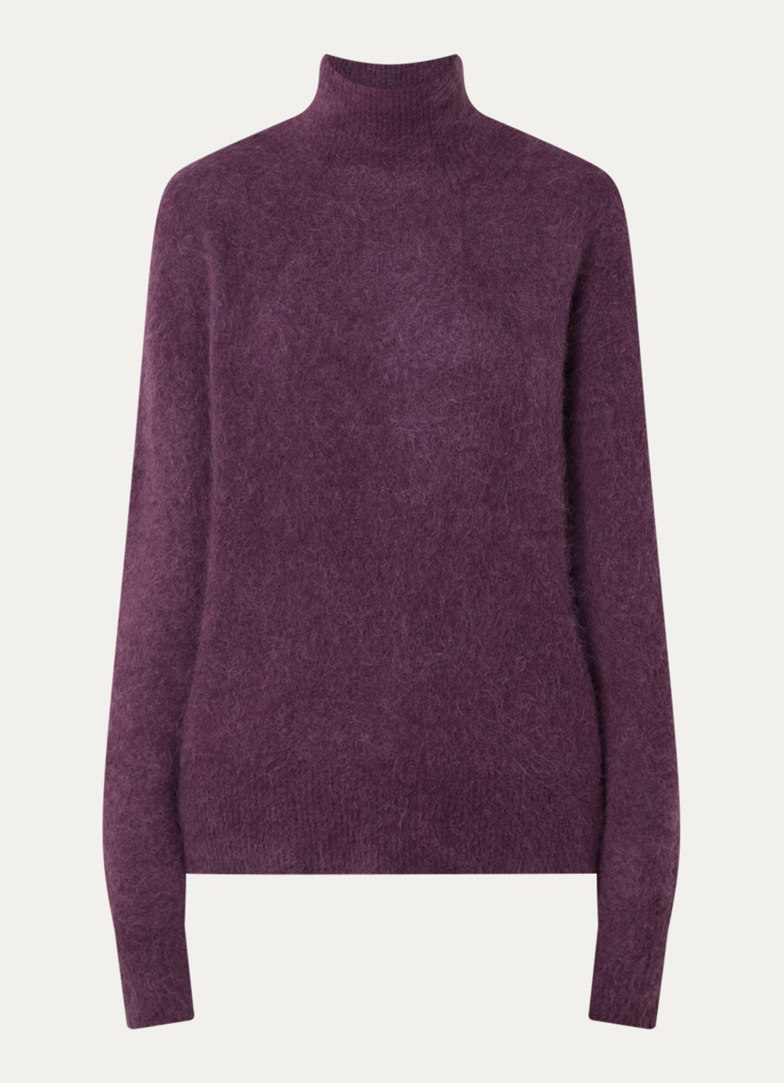 Aaiko Channa grofgebreide trui in alpaca wolblend - voorkant 2 paars
