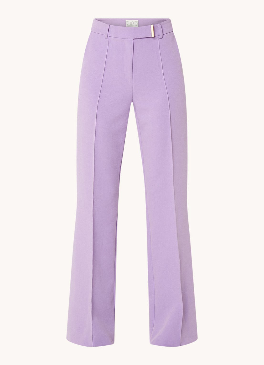 Aaiko Chantalle high waist wide fit pantalon met persplooi en structuur - voorkant 3 lila