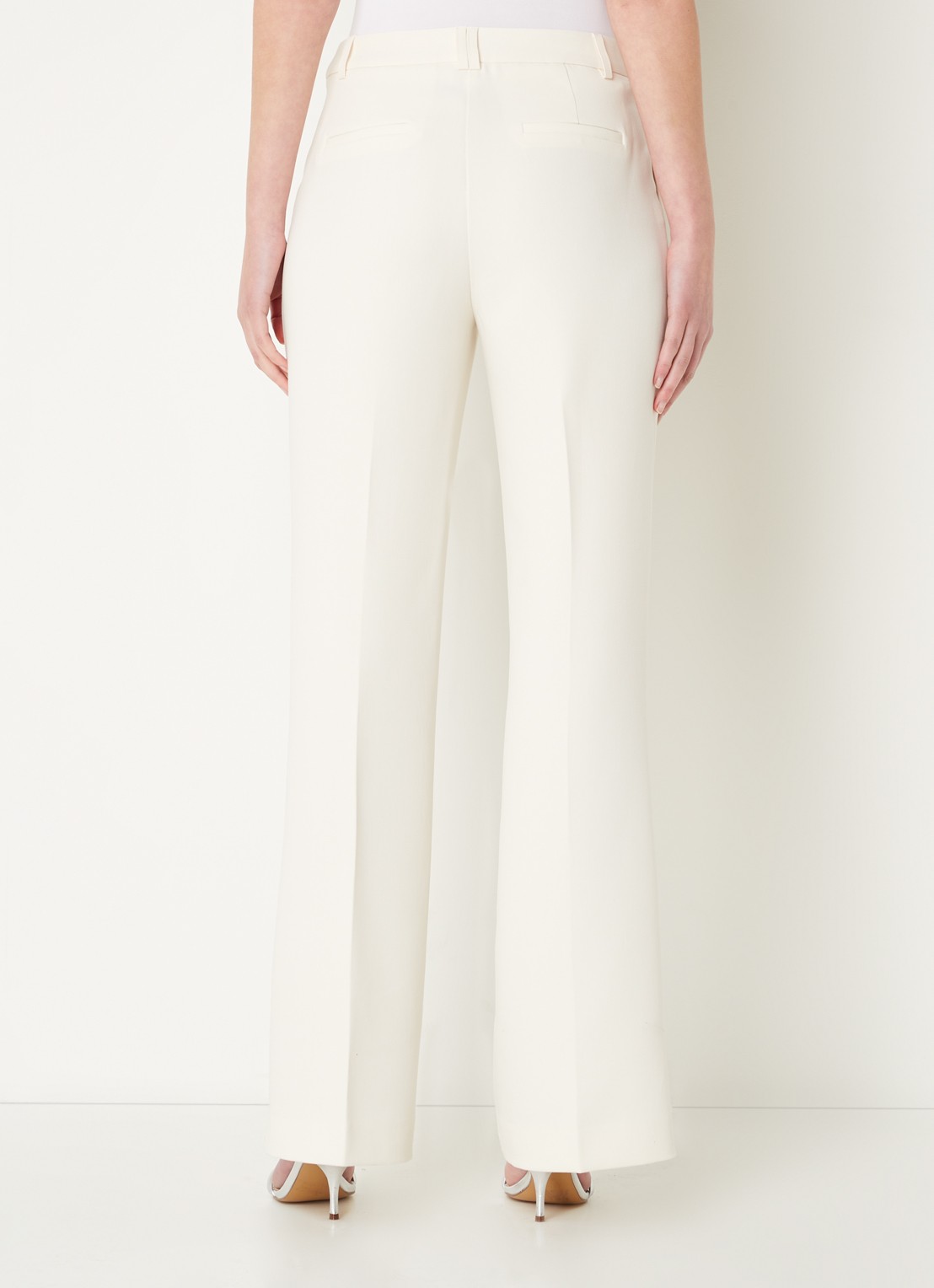 Aaiko Chantalle high waist wide fit pantalon met siernaad - achterkant 3 creme