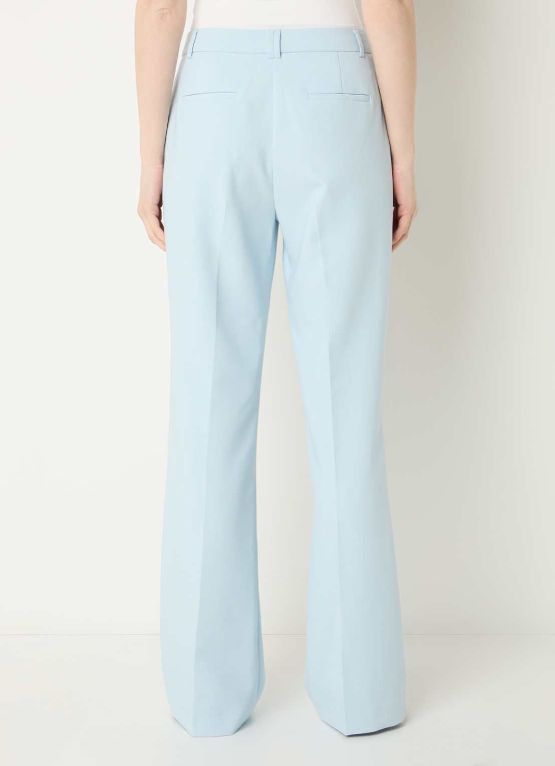 Aaiko Chantalle high waist wide fit pantalon met siernaad - achterkant 2 lichtblauw