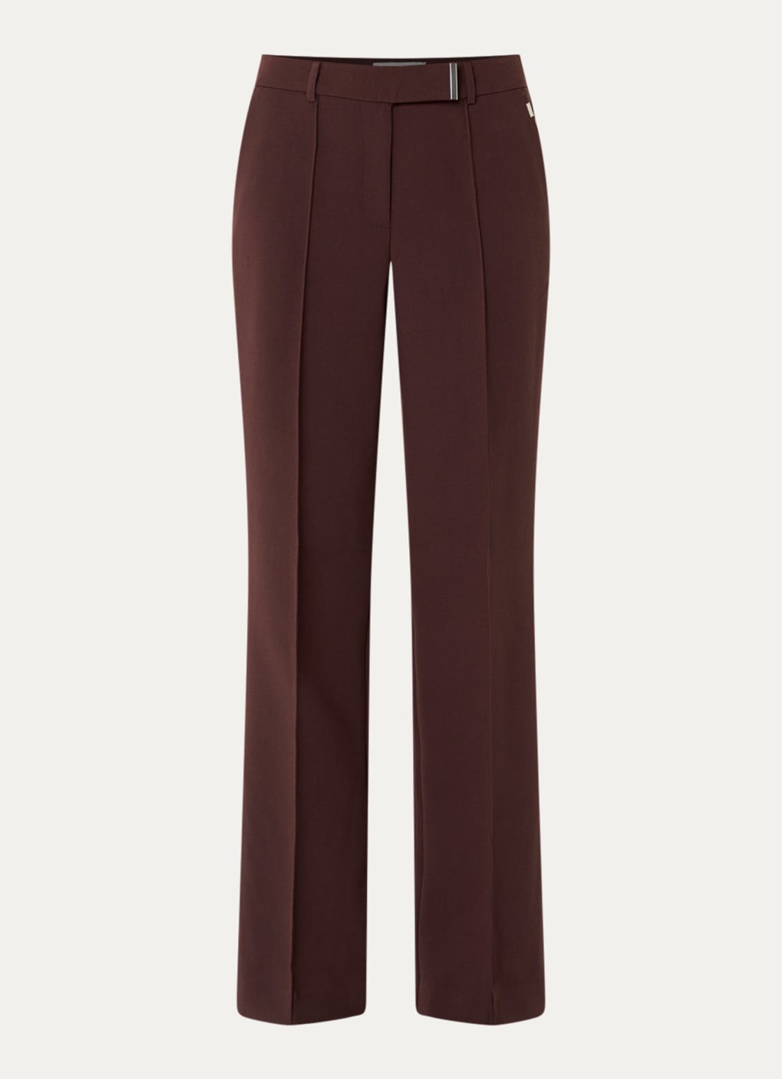 Aaiko Chantalle mid waist flared fit broek met steekzakken - voorkant bordeauxrood