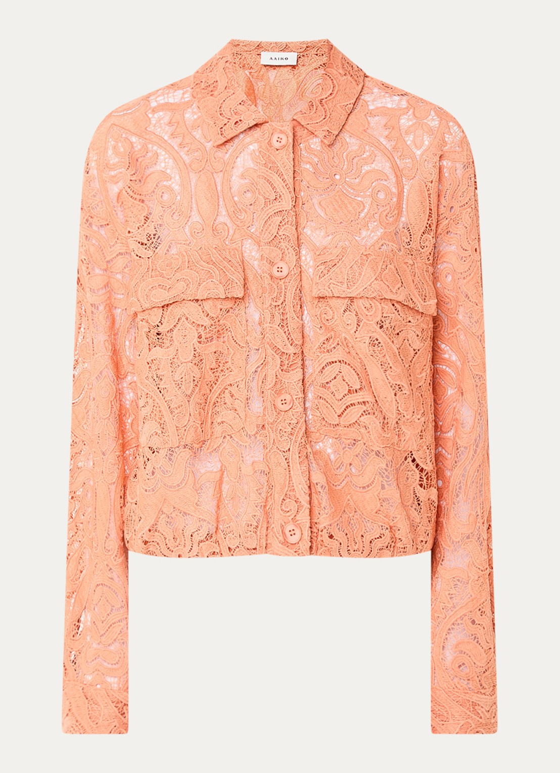 Aaiko Coco blouse met broderie - voorkant 3 oranje