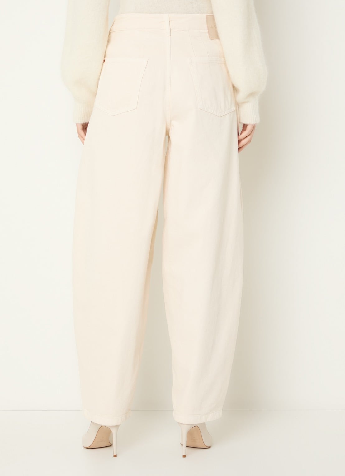 Aaiko Daley high waist balloon fit jeans met gekleurde wassing - achterkant 5 creme