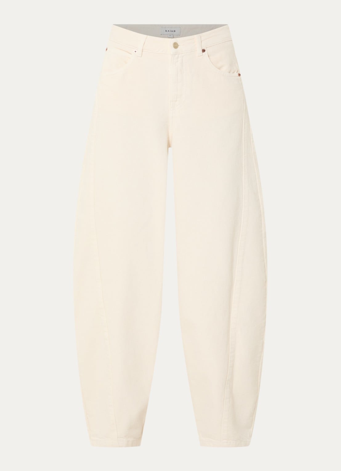 Aaiko Daley high waist balloon fit jeans met gekleurde wassing - voorkant 3 creme