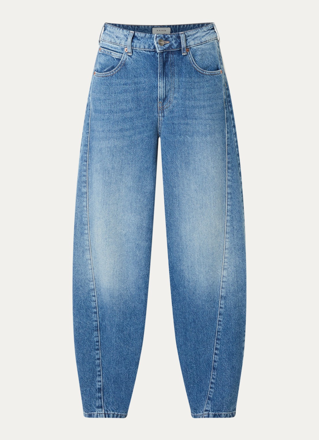 Aaiko Daley high waist balloon jeans met medium wassing - voorkant 4 indigo