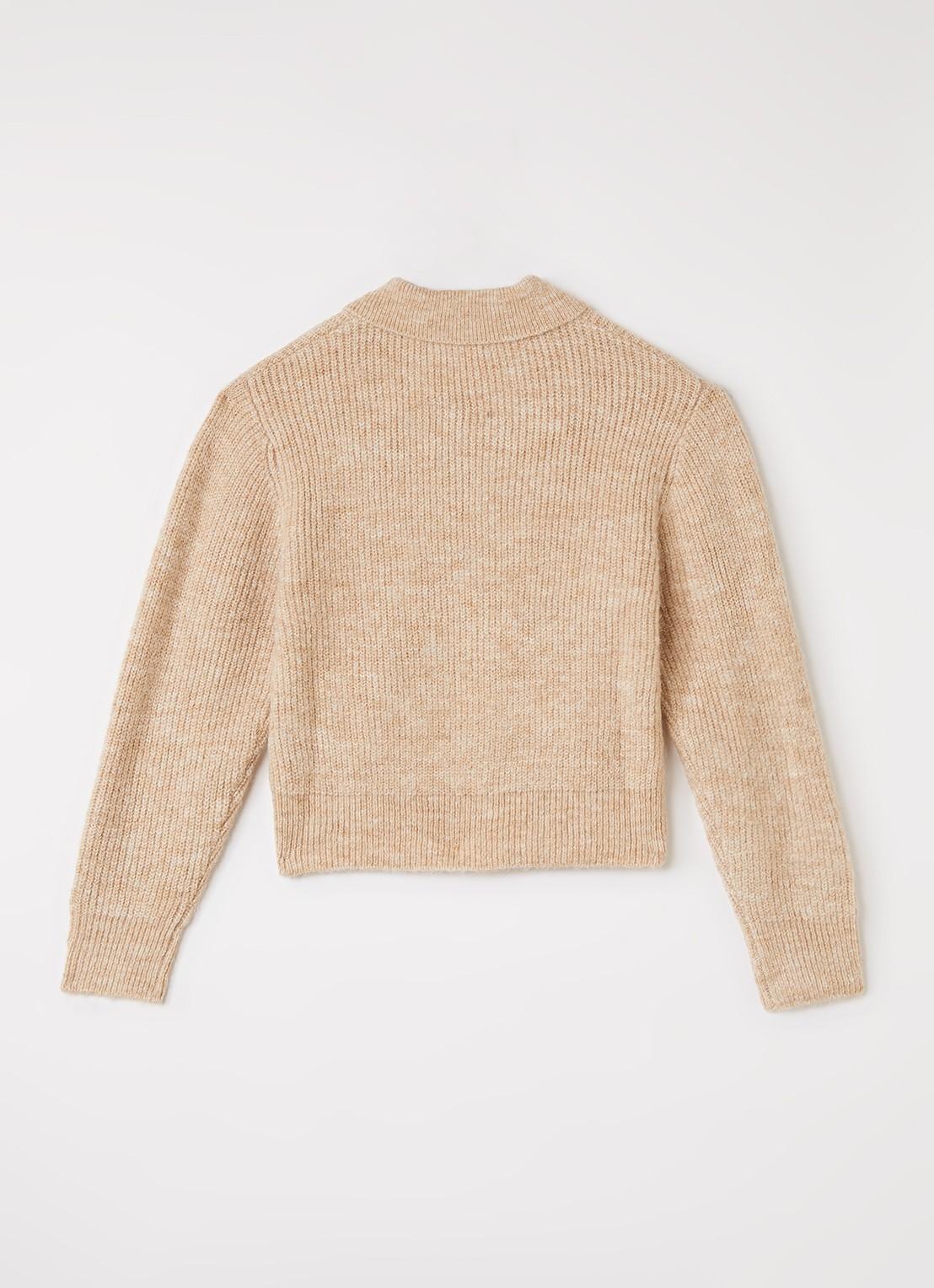 Aaiko Doux grofgebreide trui in alpaca wolblend - voorkant 2 beige