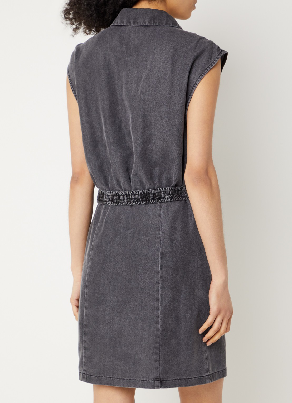 Aaiko Edith mini jurk met ceintuur - achterkant 2 antraciet