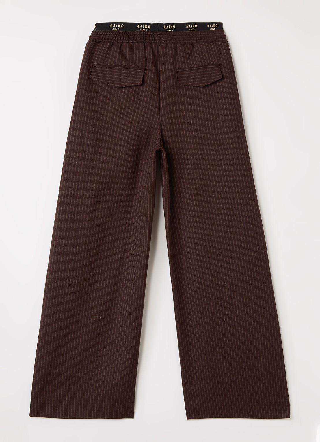 Aaiko Esila flared fit pantalon met streepprint - voorkant 3 bruin