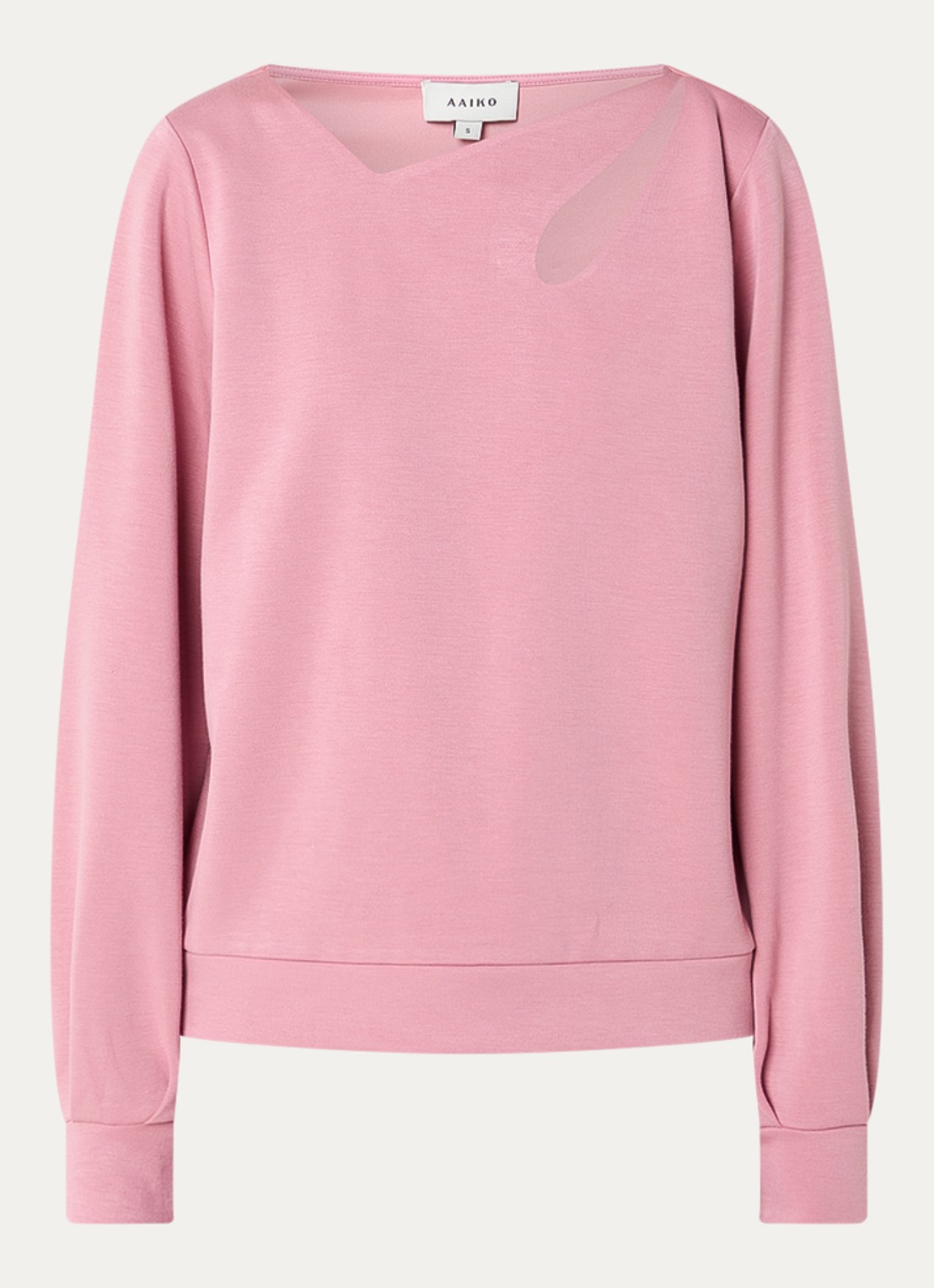 Aaiko Evelyn sweater met cut-out detail - voorkant zalmroze