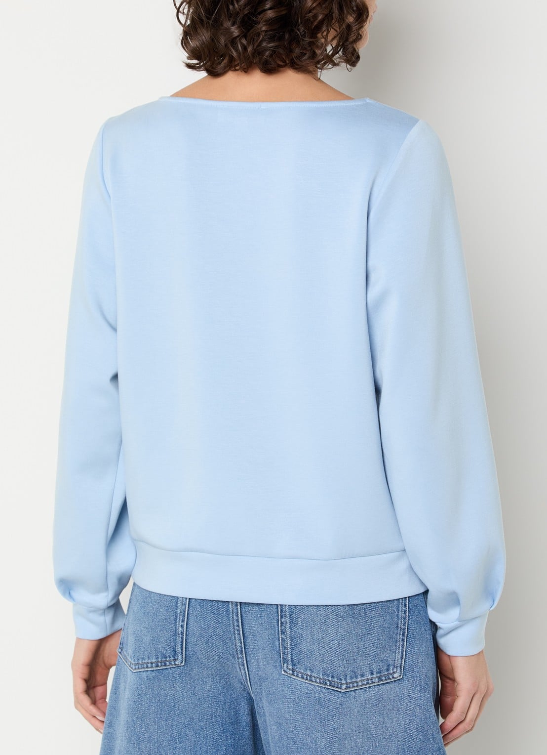 Aaiko Evelyn sweater met cut-out detail - achterkant 4 lichtblauw