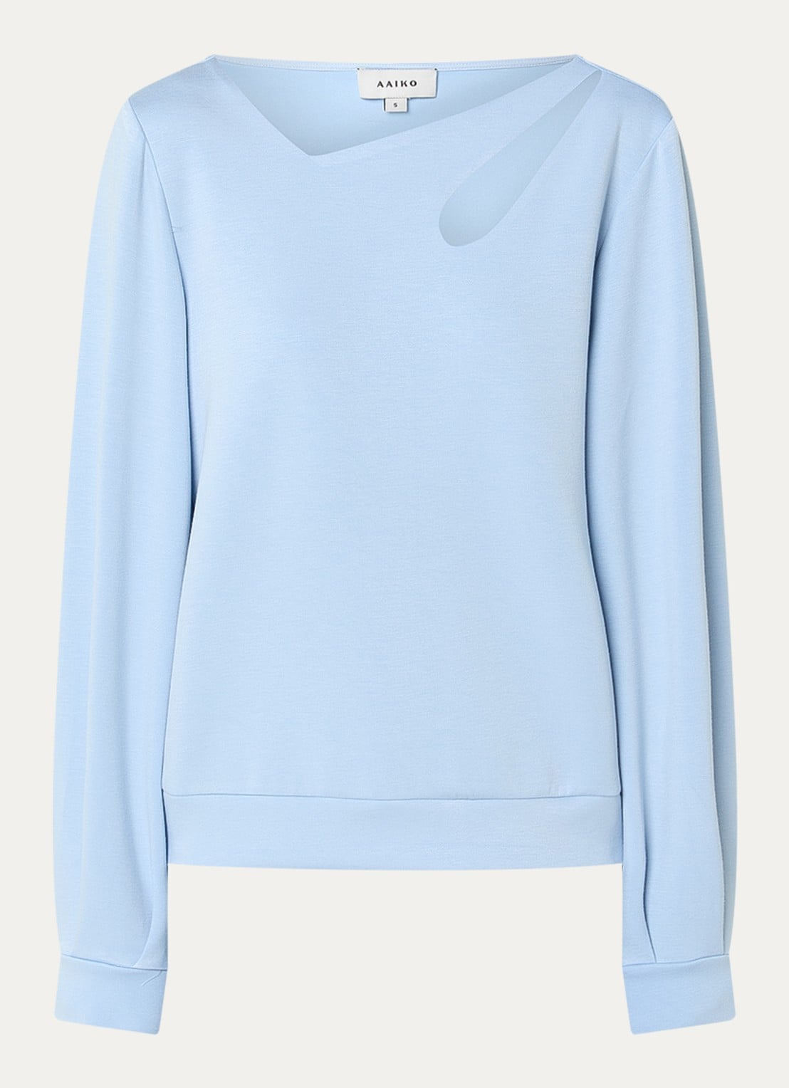 Aaiko Evelyn sweater met cut-out detail - voorkant 2 lichtblauw