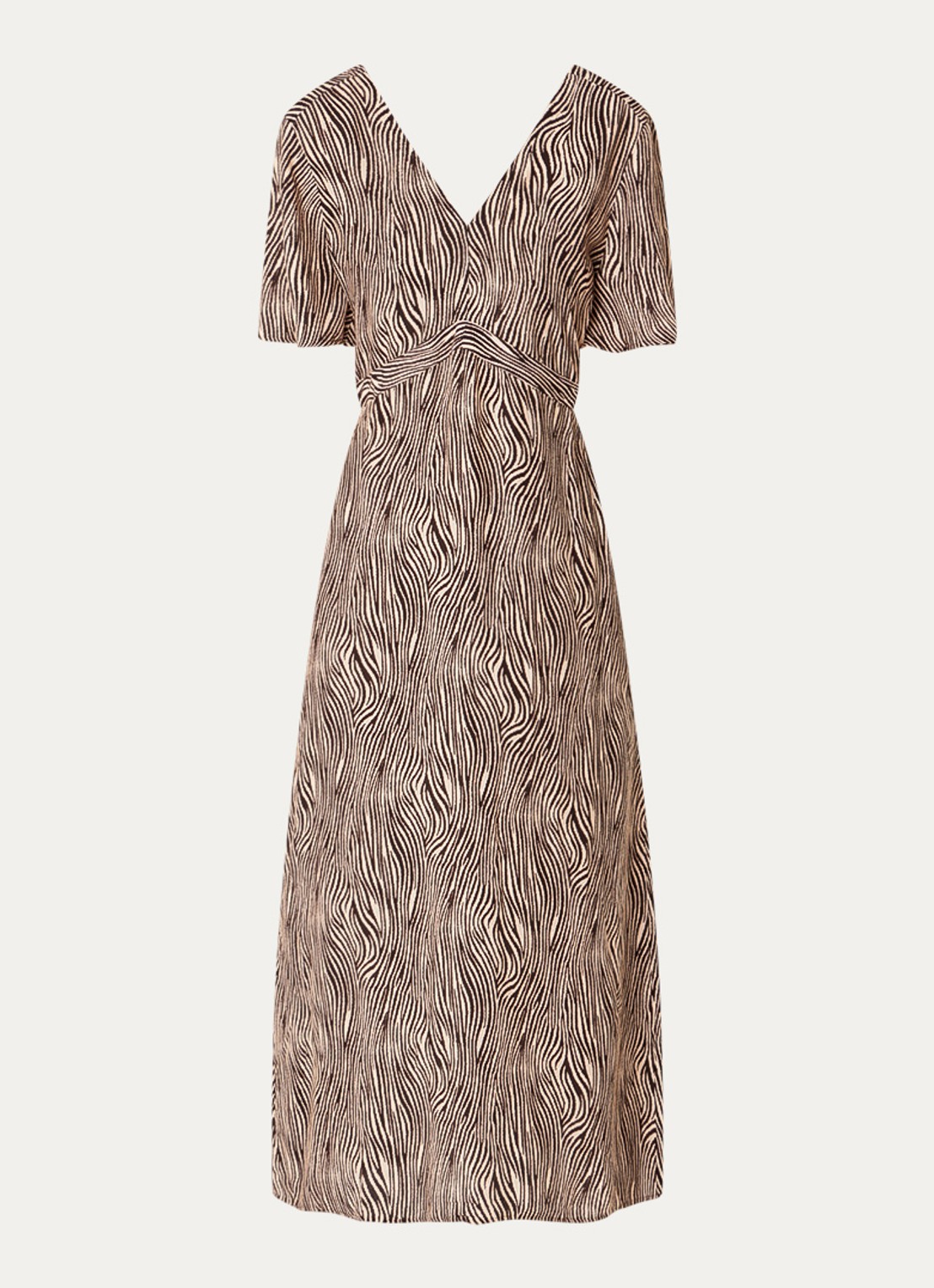 Aaiko Geis maxi tuniekjurk met zebraprint - voorkant 3 bruin