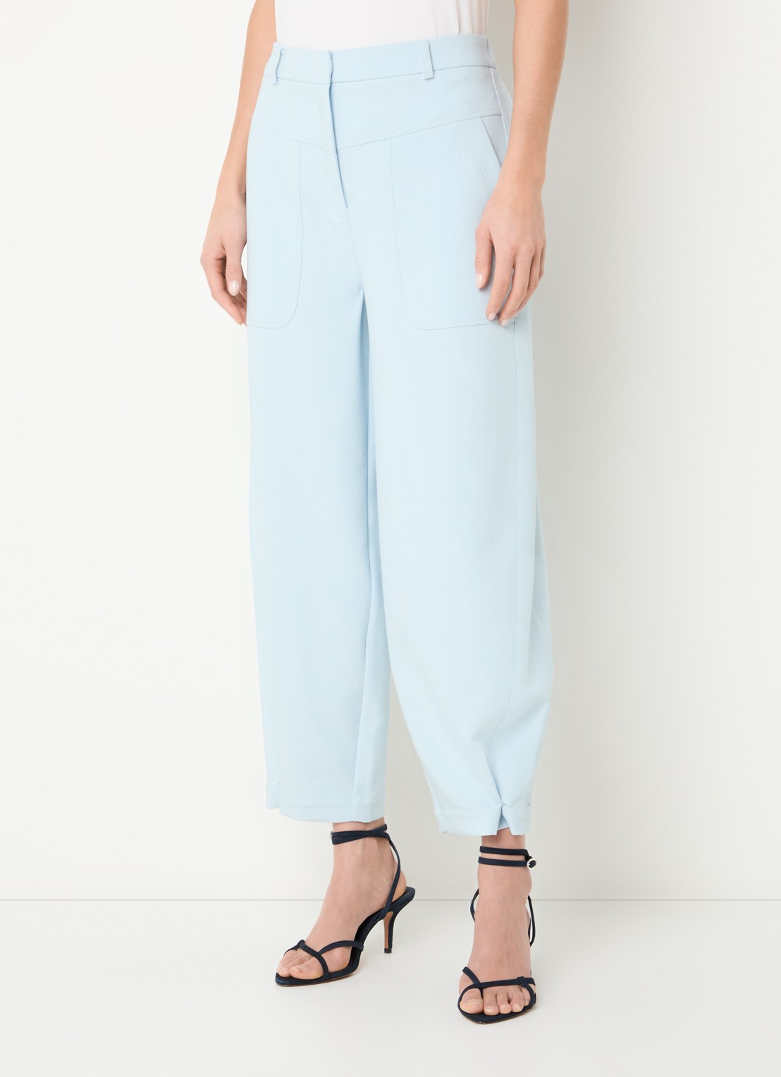 Aaiko Harper high waist loose fit pantalon met steekzakken - detail 2 lichtblauw