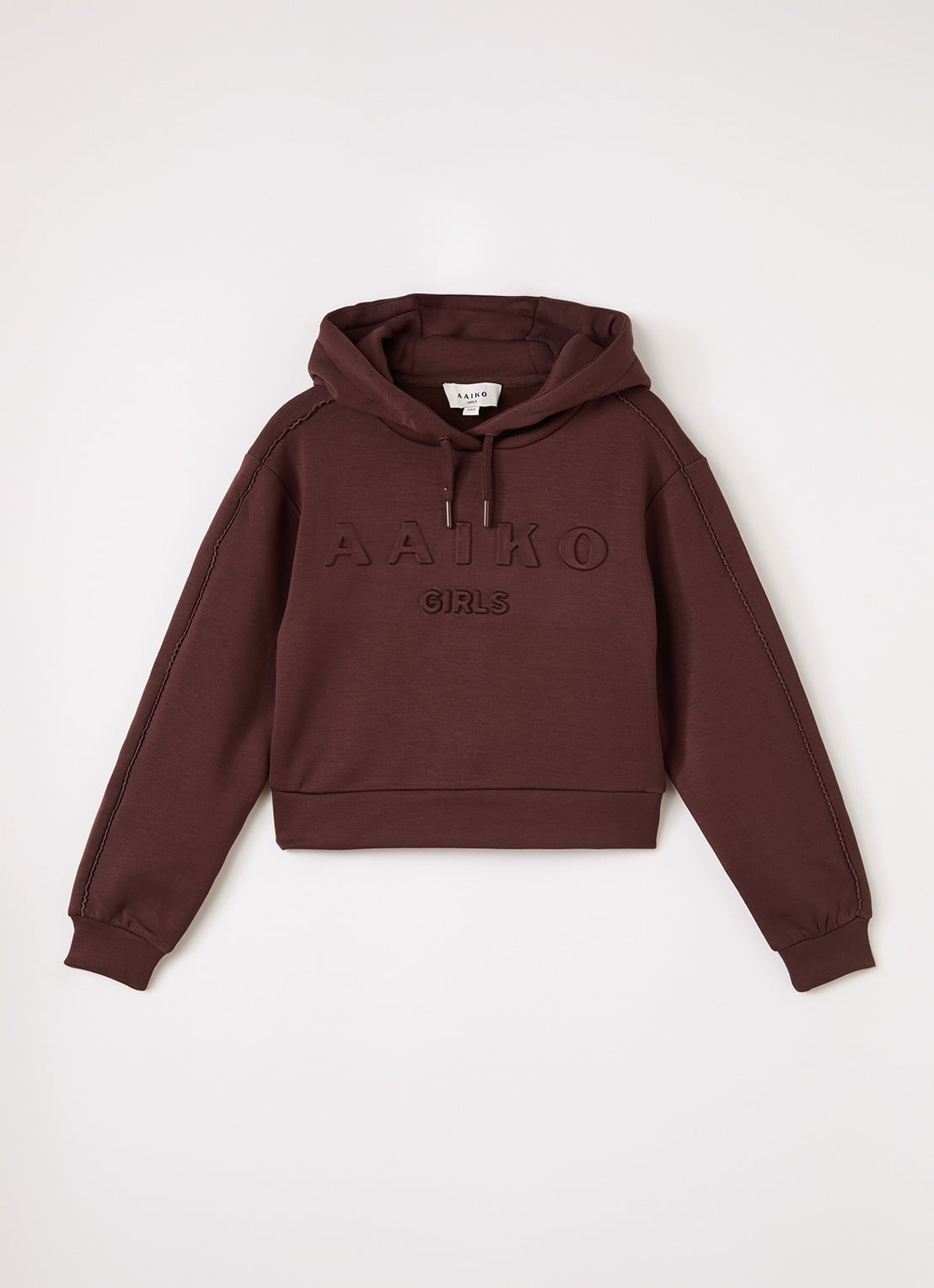 Aaiko Haylee hoodie met logo - voorkant 2 bruin