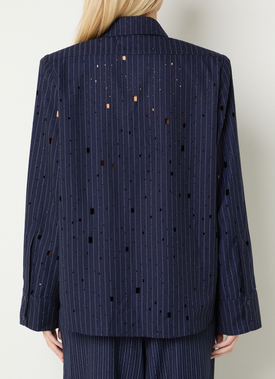 Aaiko Heida blouse met strass - achterkant donkerblauw