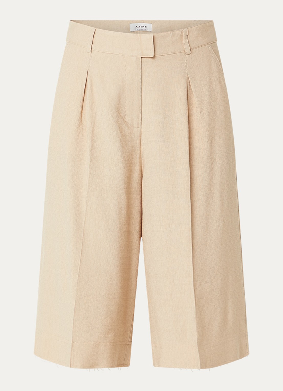 Aaiko Inaya mid waist loose fit culotte - voorkant 3 donkerbeige