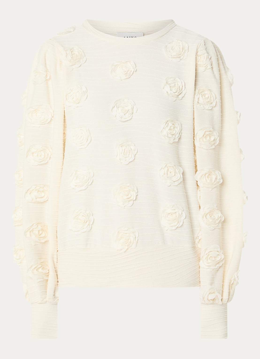 Aaiko Isha top met bloemenprint - voorkant 3 gebroken wit