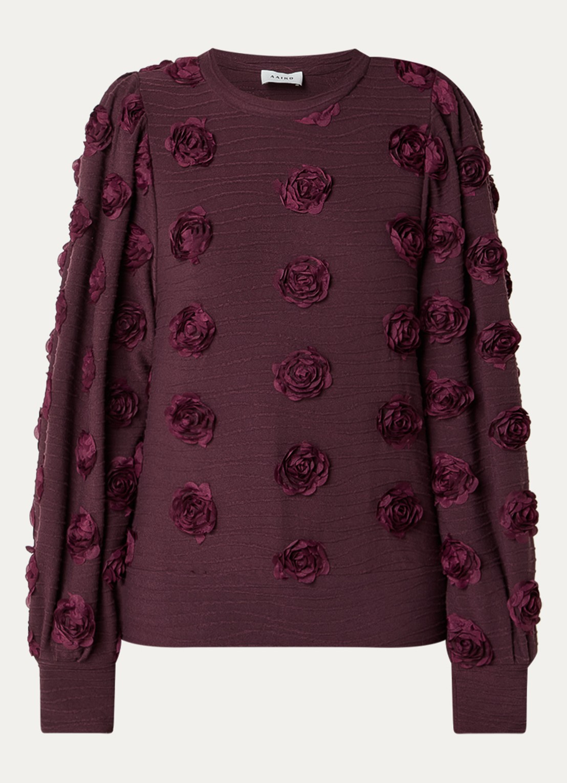 Aaiko Isha top met bloemenprint - voorkant 2 bordeauxrood