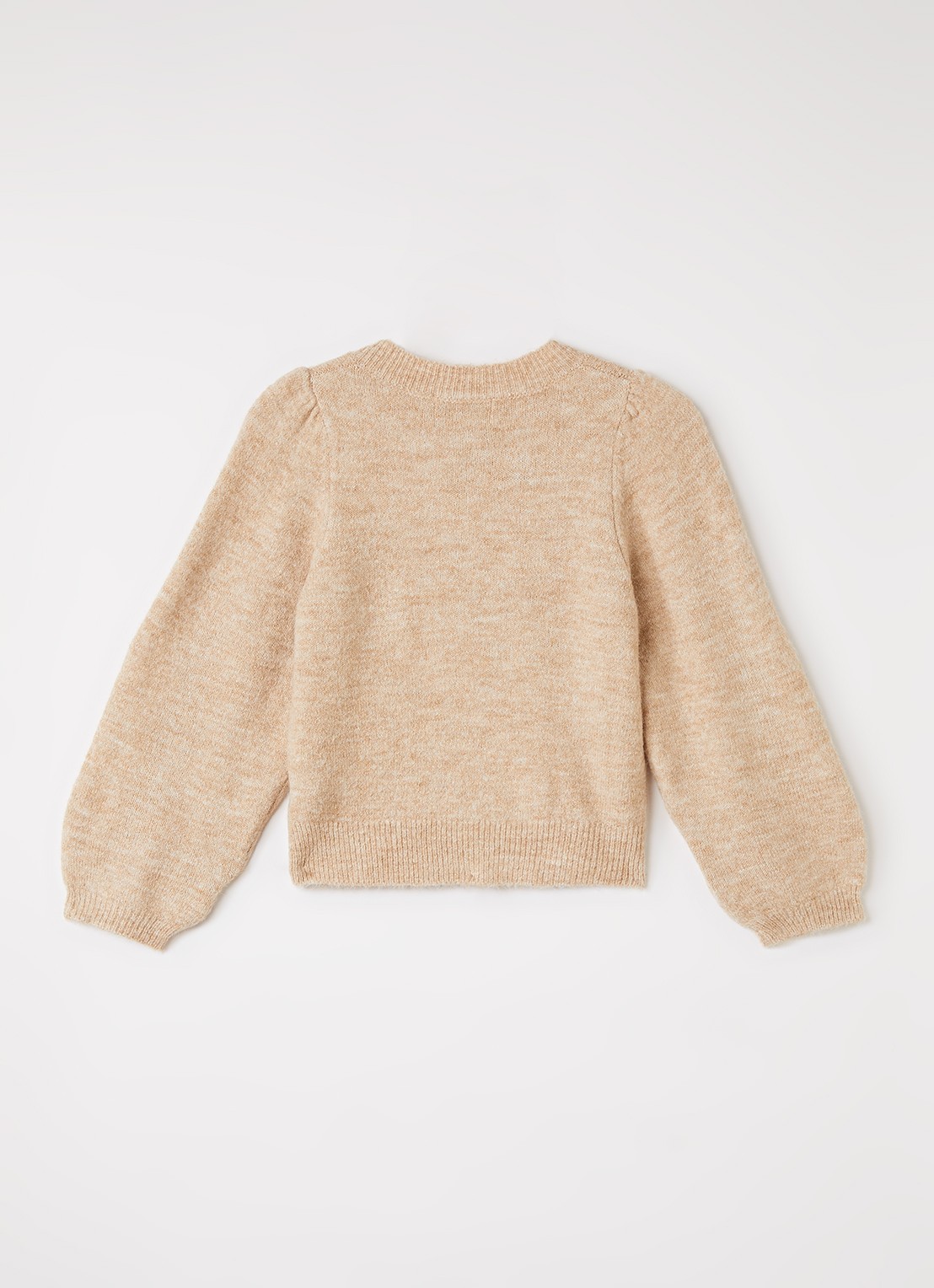 Aaiko Jady fijngebreid vest in alpaca wolblend - achterkant camel