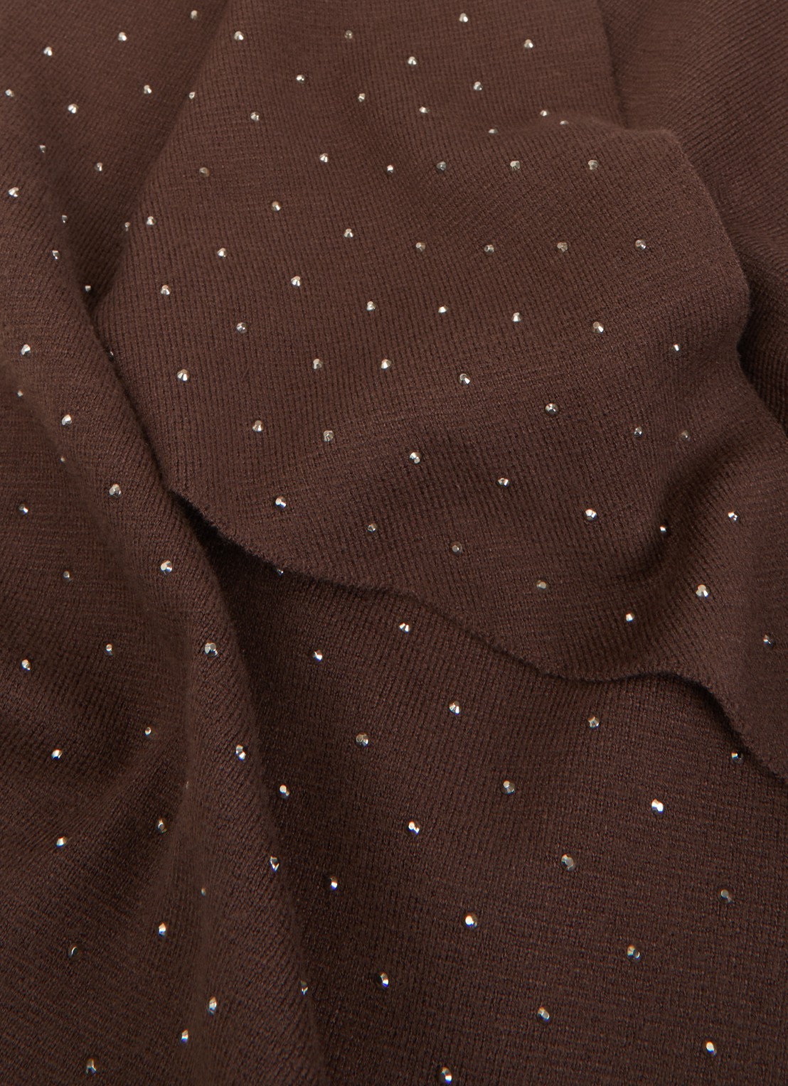 Aaiko Janel sjaal met studs 100 x 45 cm - detail donkerbruin
