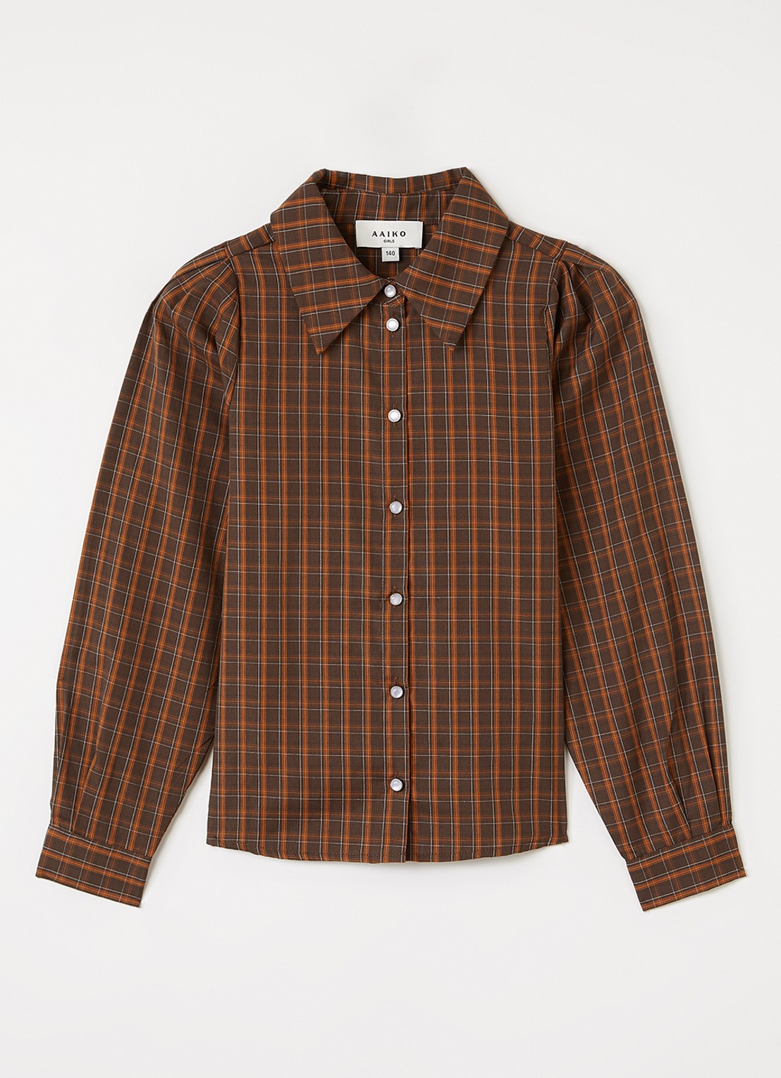 Aaiko Janesse blouse met ruitdessin - voorkant 2 bruin