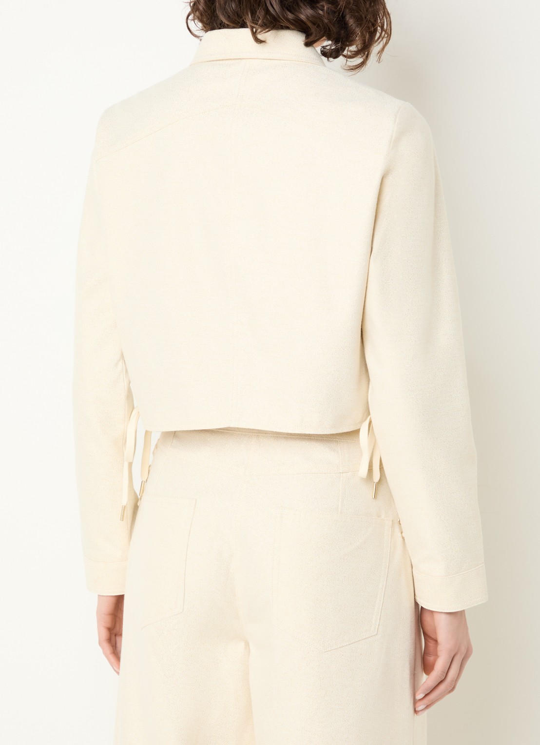Aaiko Judith cropped jack met lurex - achterkant 2 gebroken wit