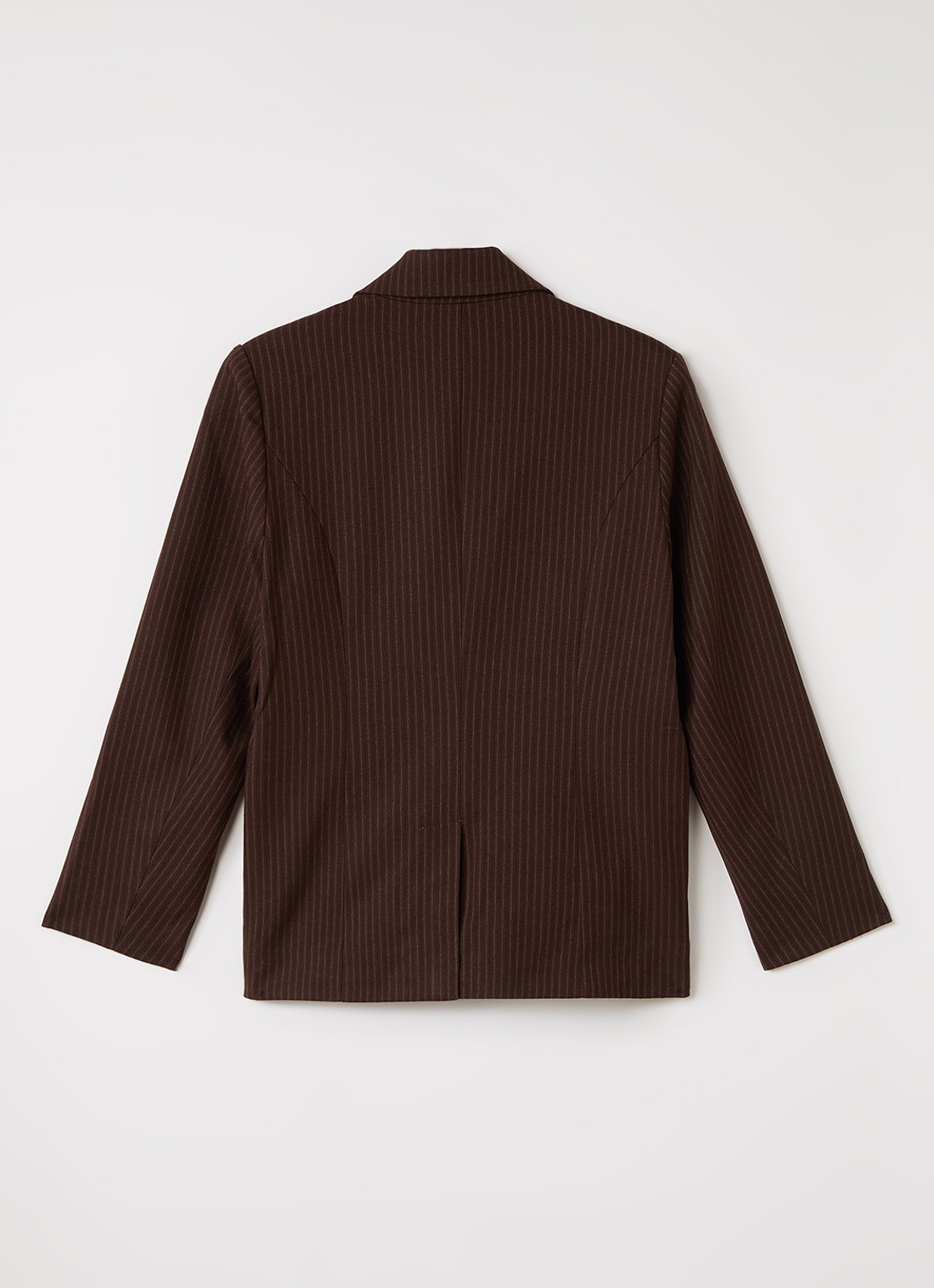 Aaiko Kendal blazer in wolblend met streepprint - achterkant 3 donkerbruin