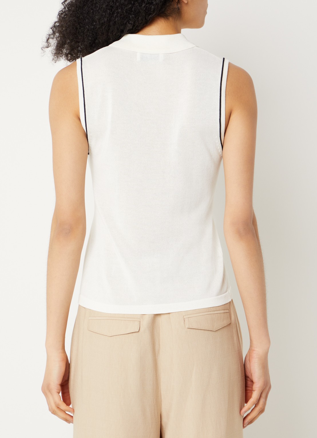 Aaiko Lara top met kraag - achterkant beige