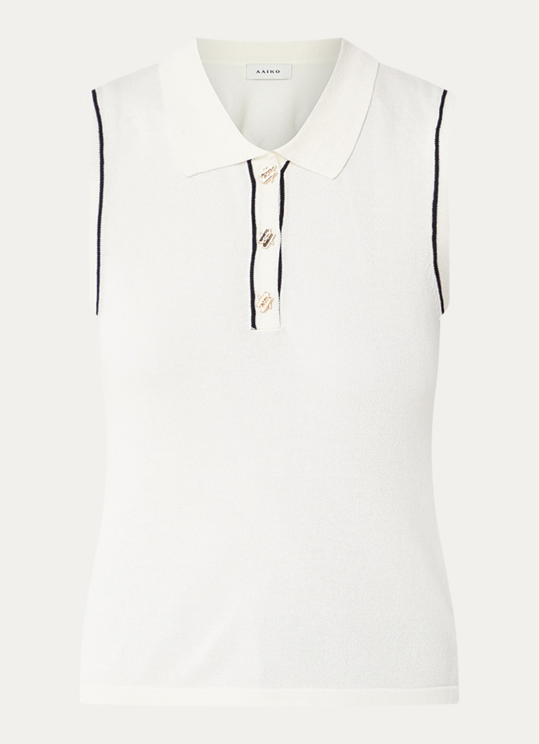 Aaiko Lara top met kraag - voorkant 3 beige