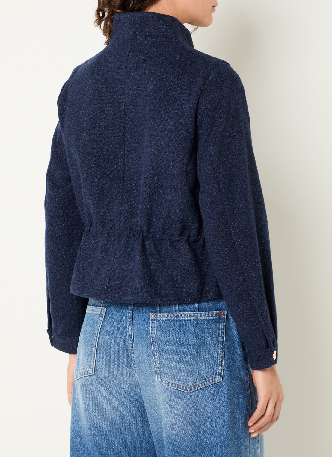 Aaiko Lenas jack met trekkoord en klepzakken - achterkant 2 donkerblauw