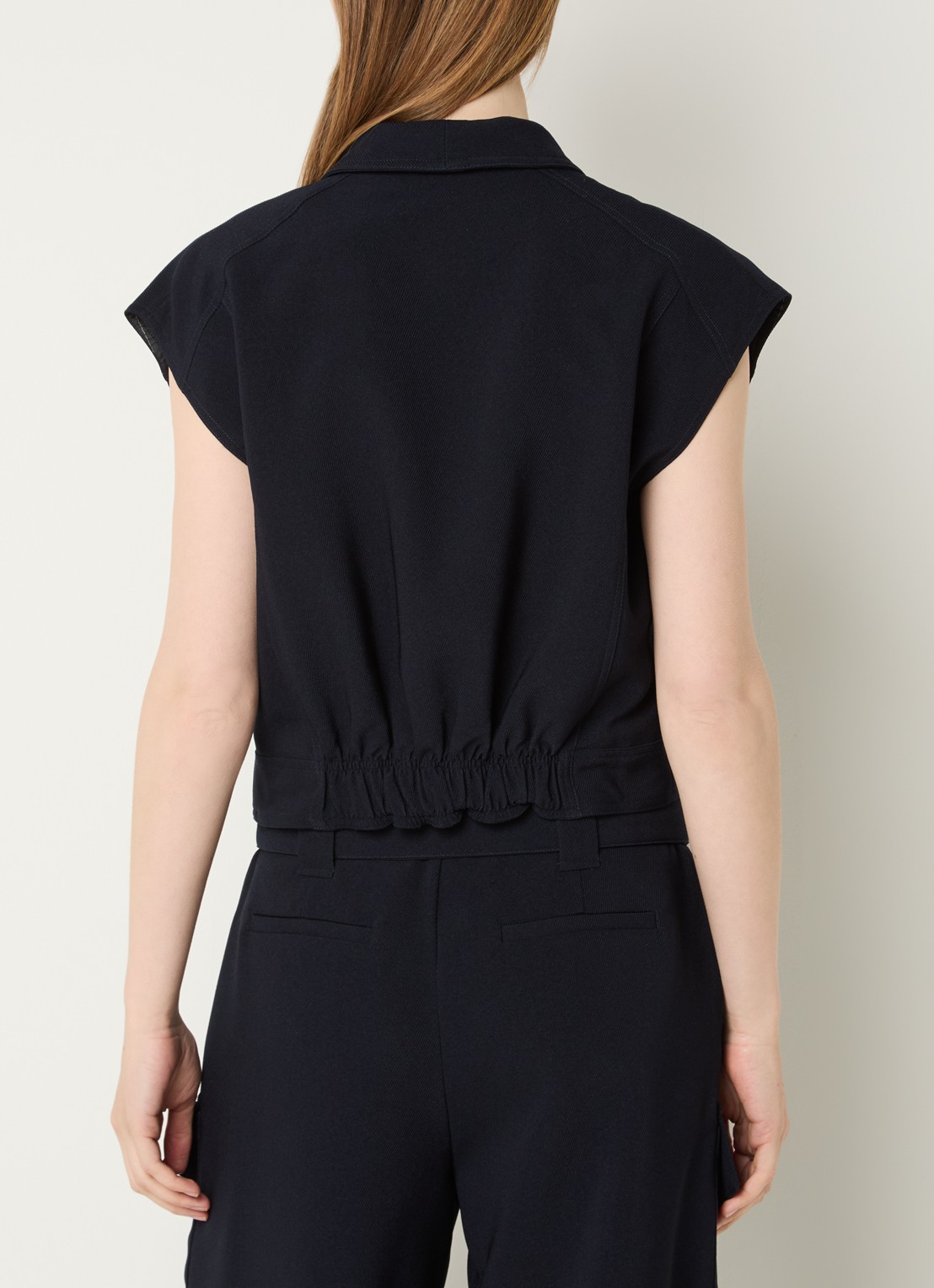 Aaiko Lies gilet met klepzakken - achterkant 4 donkerblauw