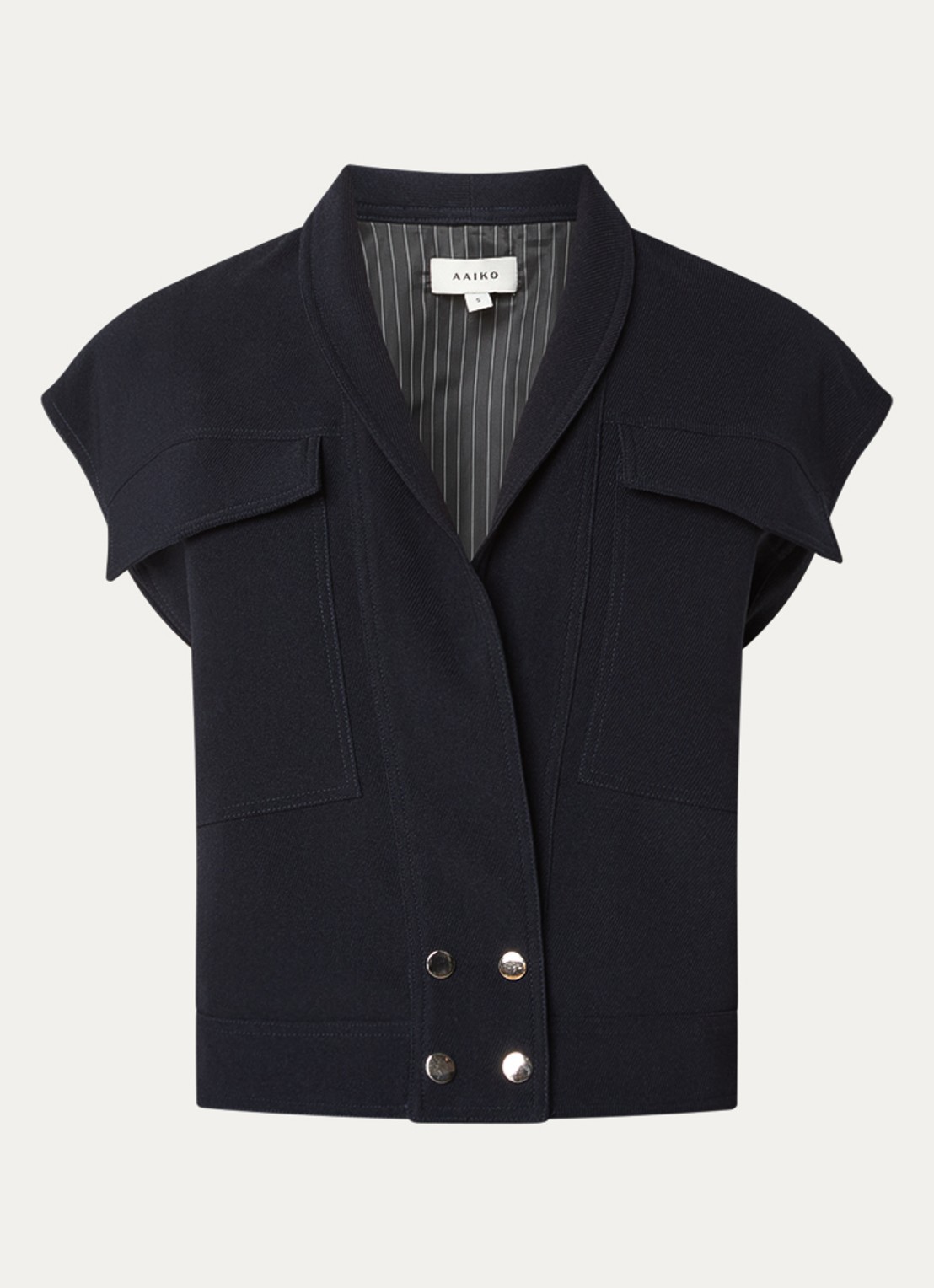 Aaiko Lies gilet met klepzakken - voorkant 2 donkerblauw