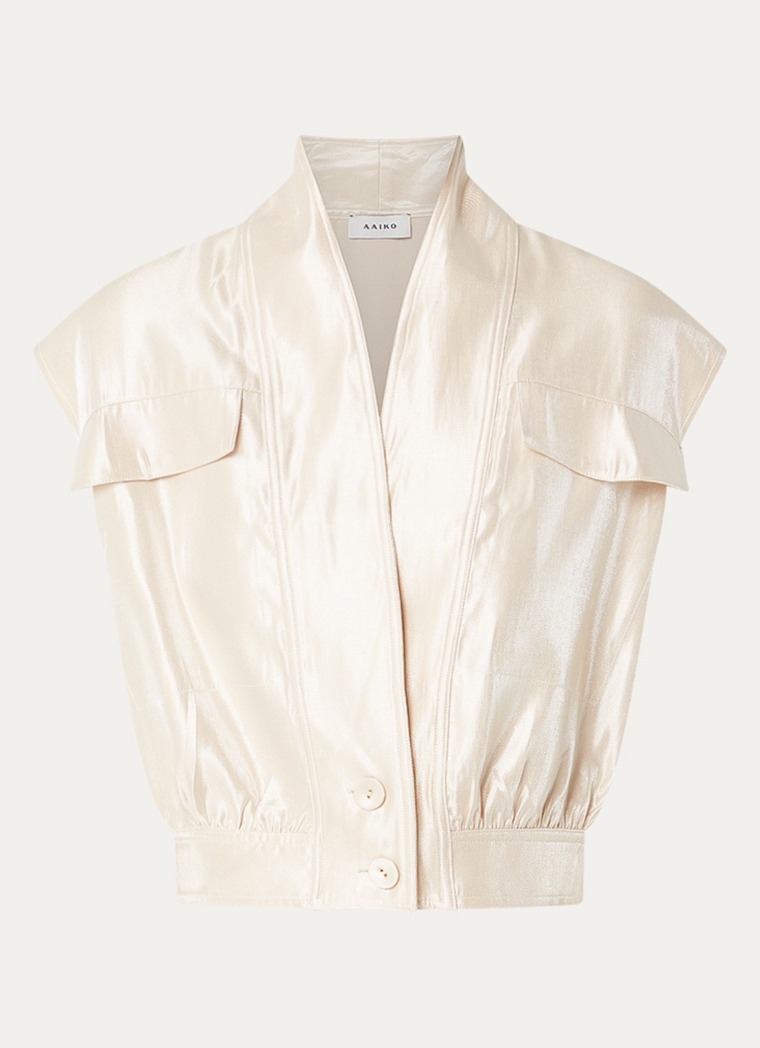 Aaiko Lies top met metallic finish - voorkant 2 creme