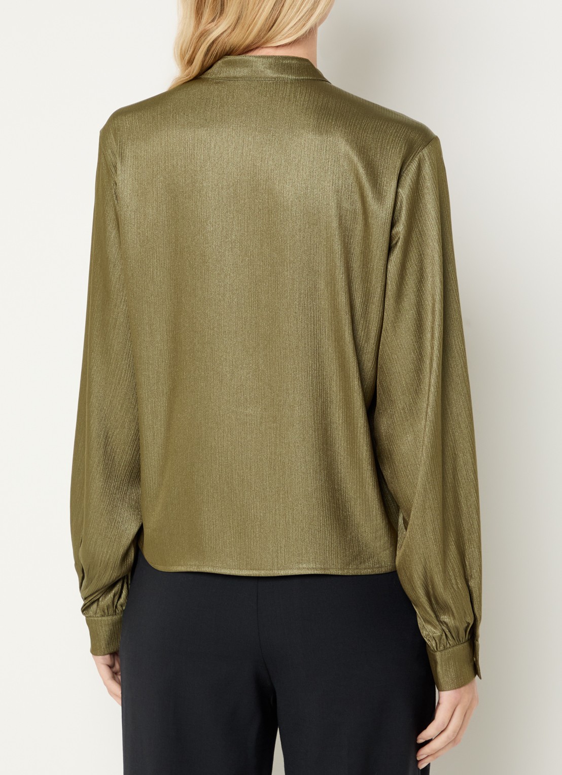 Aaiko Liv blouse met plooidetail - achterkant donkergroen