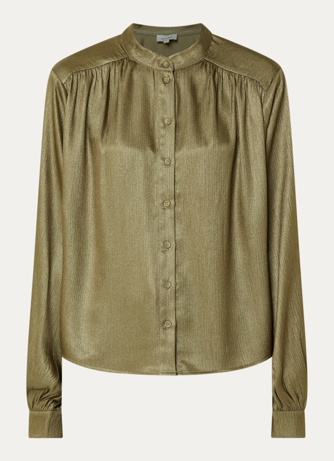 Aaiko Liv blouse met plooidetail - voorkant 2 donkergroen
