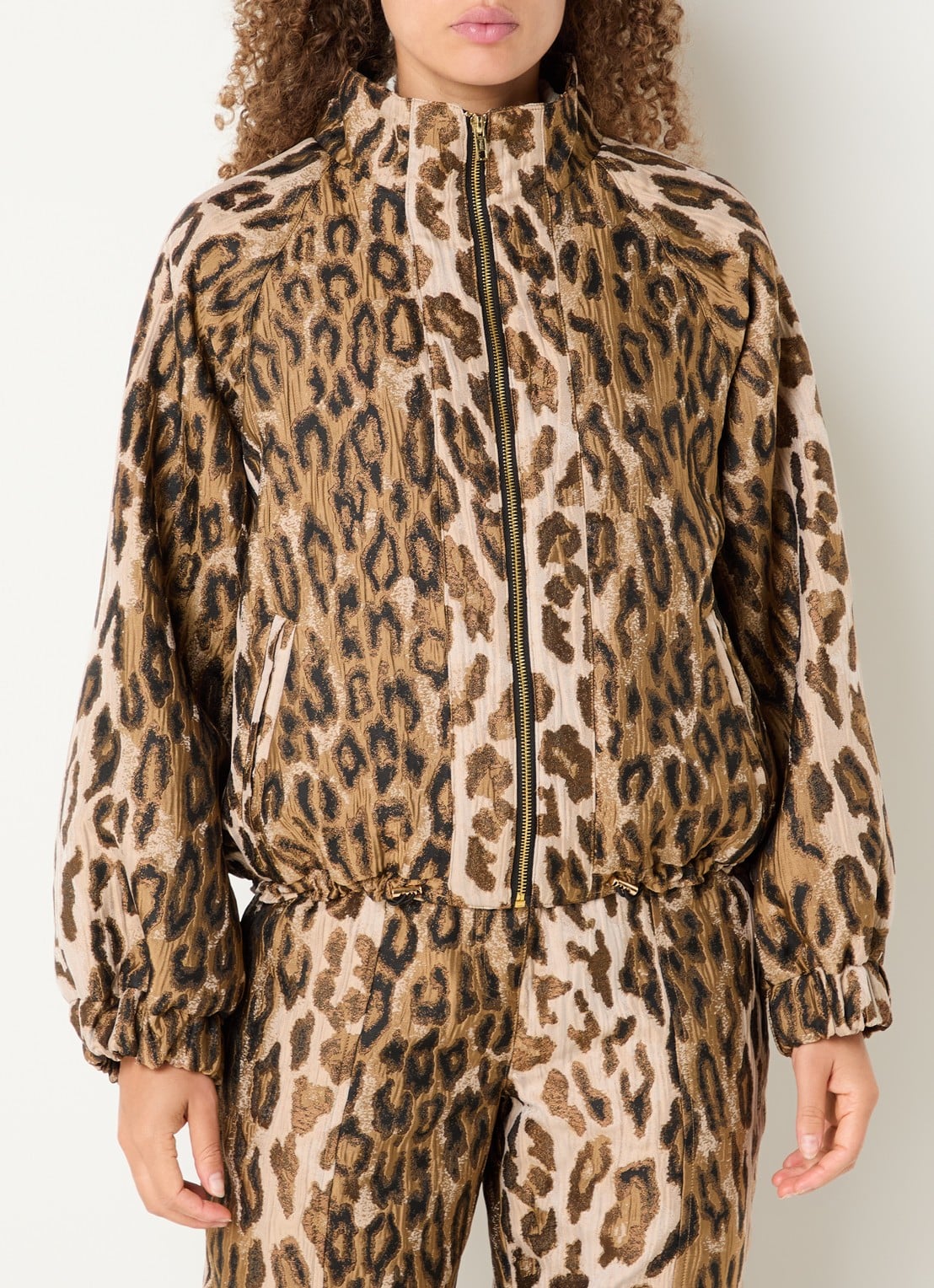 Aaiko Lora Animal jack met jacquard dessin - detail camel