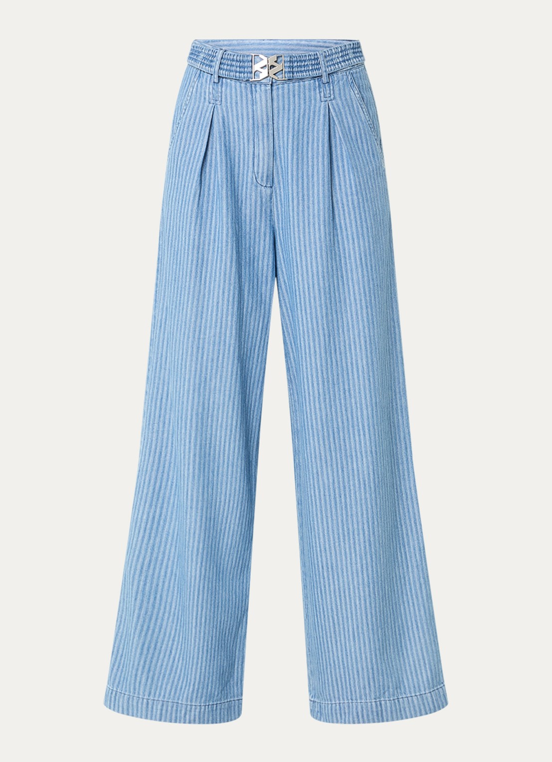 Aaiko Lotty high waist wide leg jeans met medium wassing - voorkant indigo