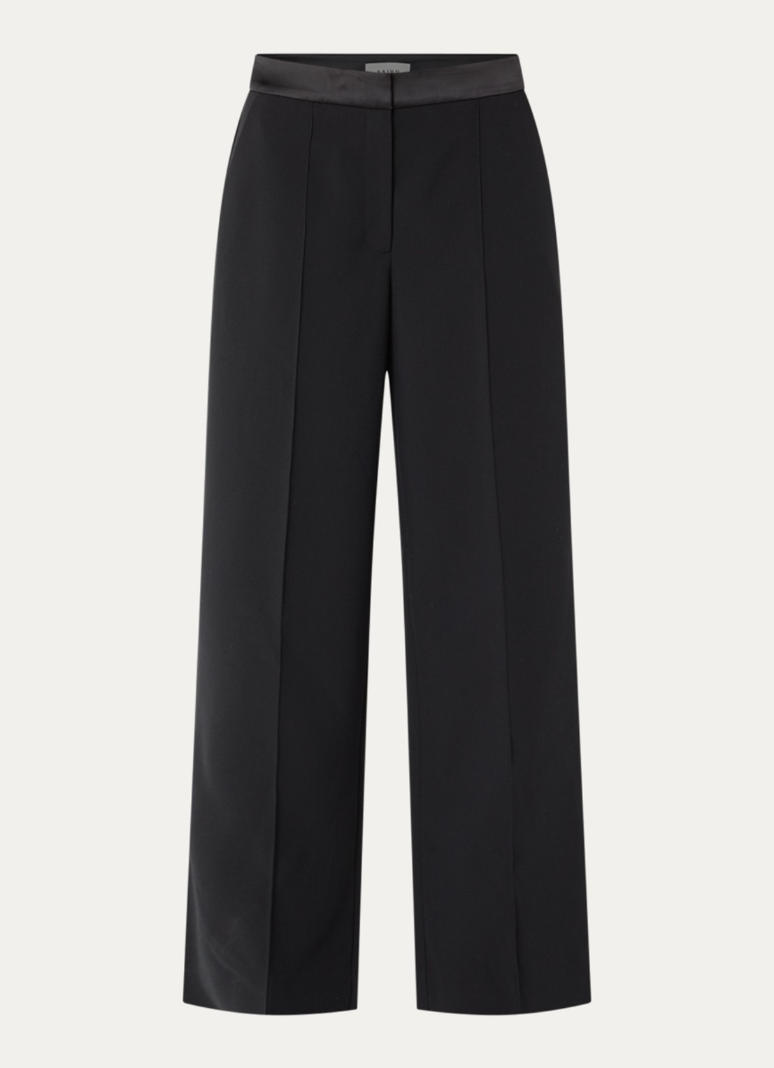 Aaiko Lumiere high waist wide fit pantalon - voorkant 2 zwart