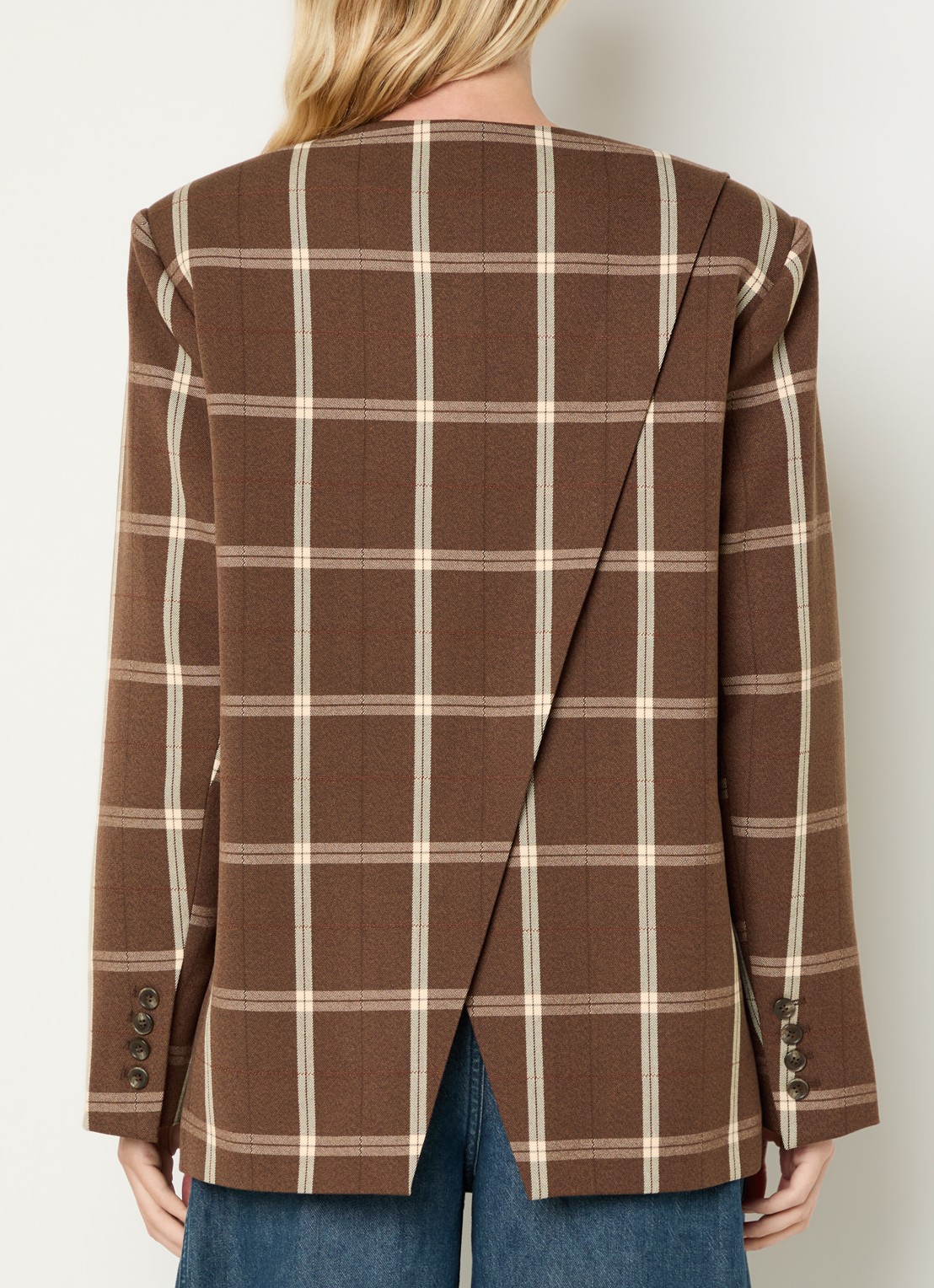 Aaiko Luray blazer met ruitdessin - achterkant 2 bruin