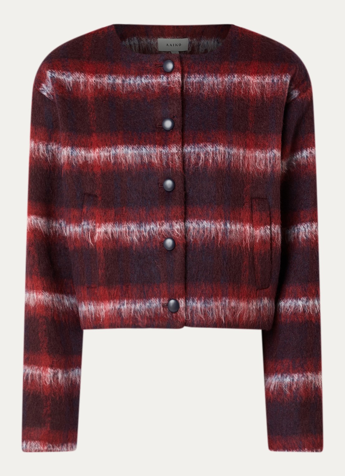 Aaiko Marais jack met ruitdessin - voorkant bordeauxrood
