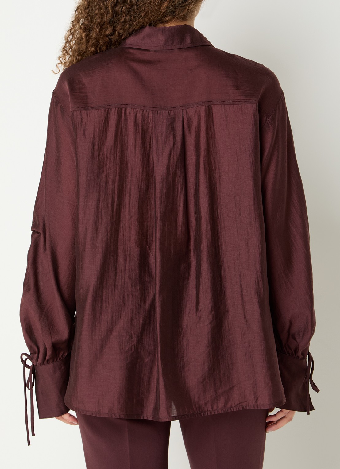 Aaiko Marel blouse met metallic finish - achterkant 4 bordeauxrood