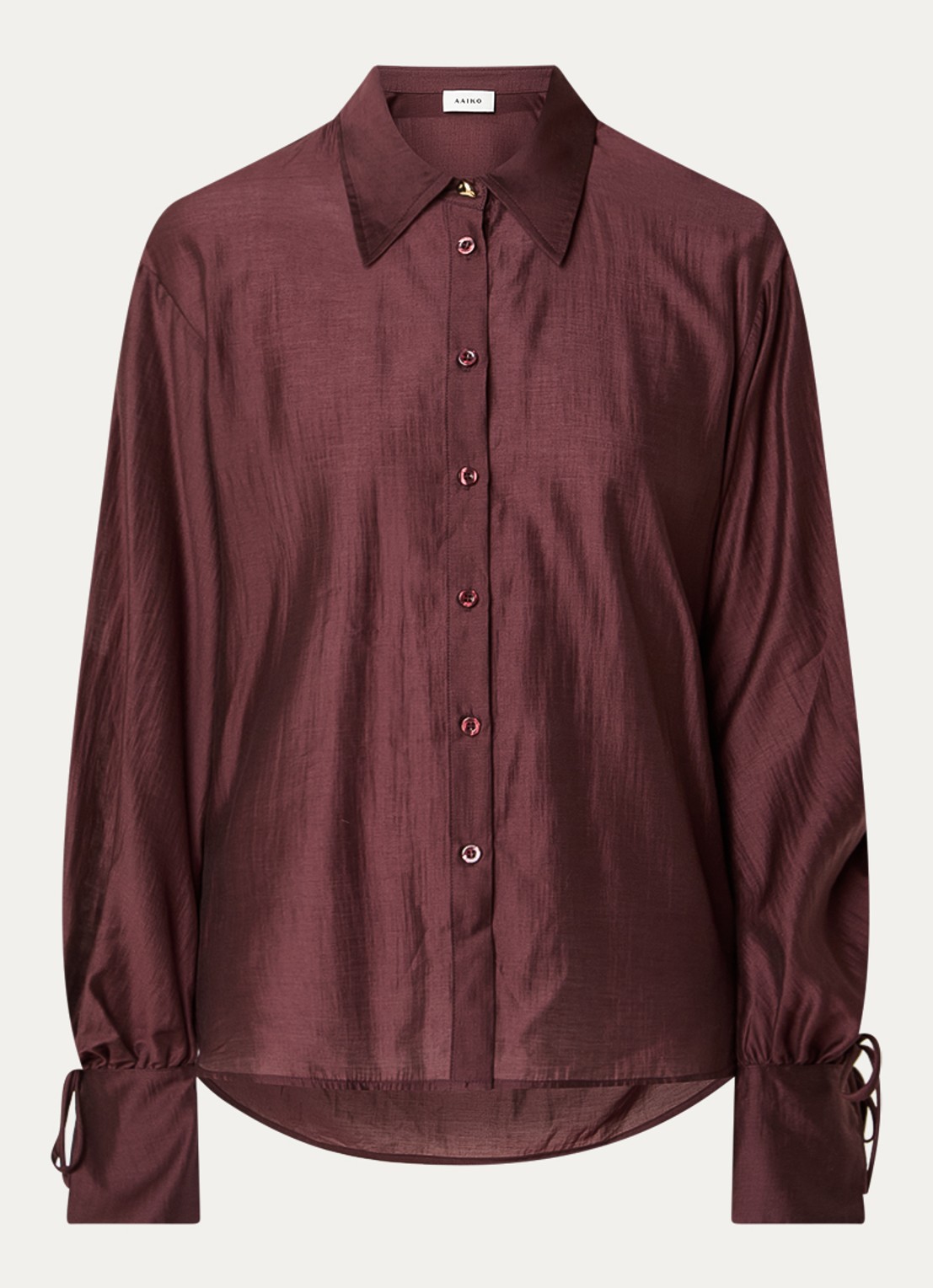 Aaiko Marel blouse met metallic finish - voorkant bordeauxrood