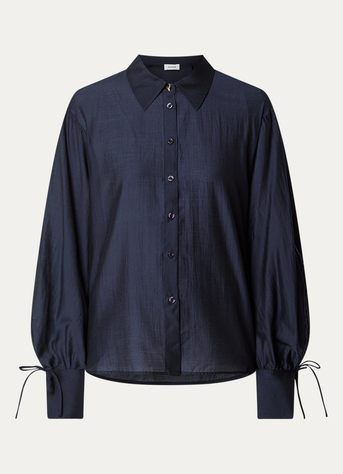 Aaiko Marel blouse met metallic finish - voorkant 2 donkerblauw