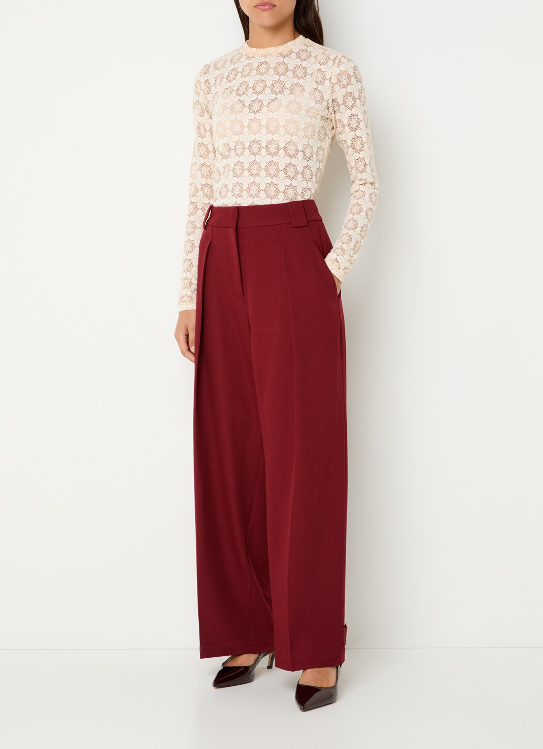 Aaiko Mason top van kant - voorkant 3 creme