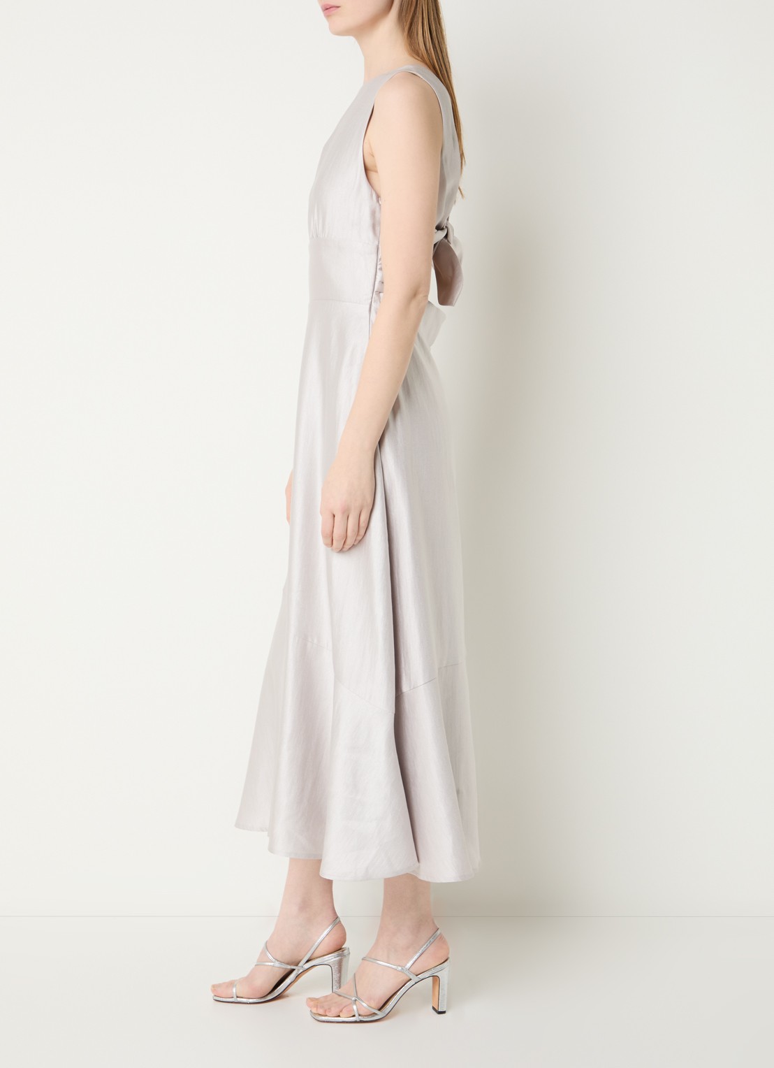 Aaiko Michelle midi jurk met cut-out detail - achterkant 3 grijs